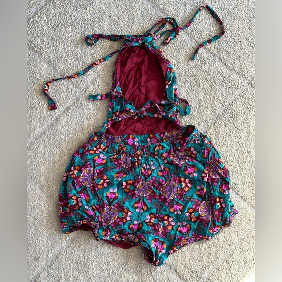 Free people floral open back romper - Picture 2 of 3